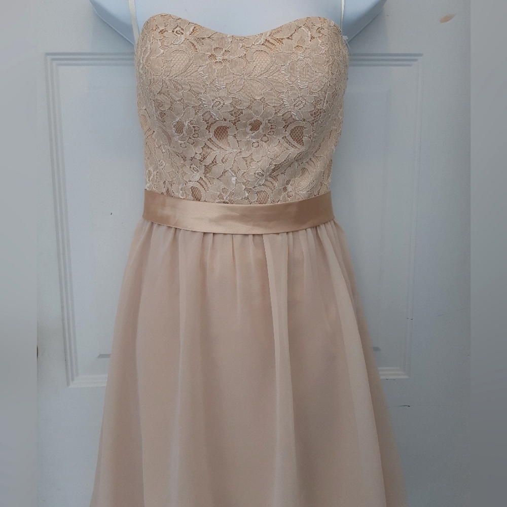 Satin Champagne Dress - Picture 4 of 16
